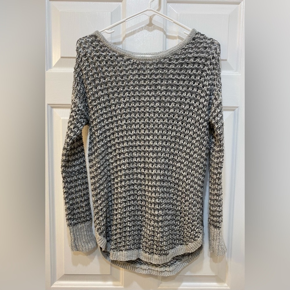 American Eagle Linen Cotton Blend Loose Knit Sweater Long Sleeve Size XS